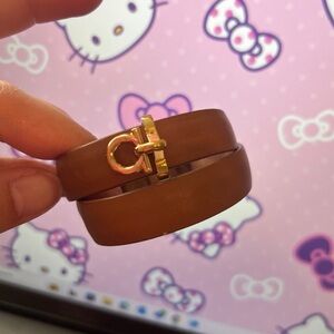 Salvatore Ferragamo Leather Double Wrap Bracelet